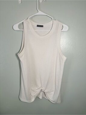 Miholl Ivory Knit Tank with Front Knot